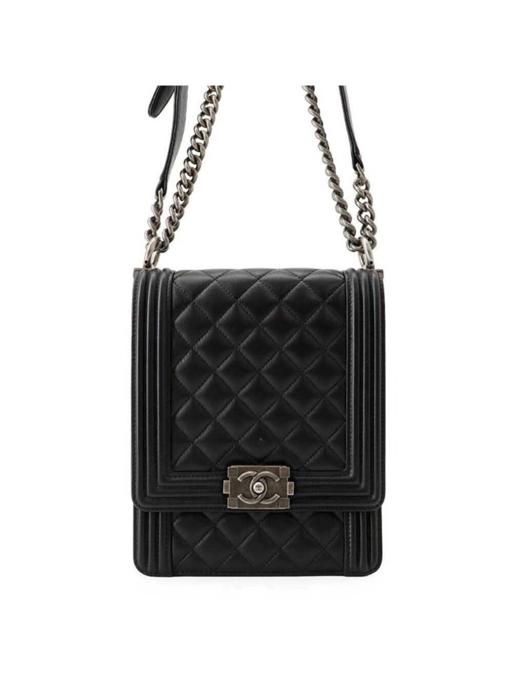 Chanel Chain Shoulder Bag Boy Lambskin Black
